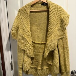 BCBGMaxAzria Mustard Cardigan Sweater